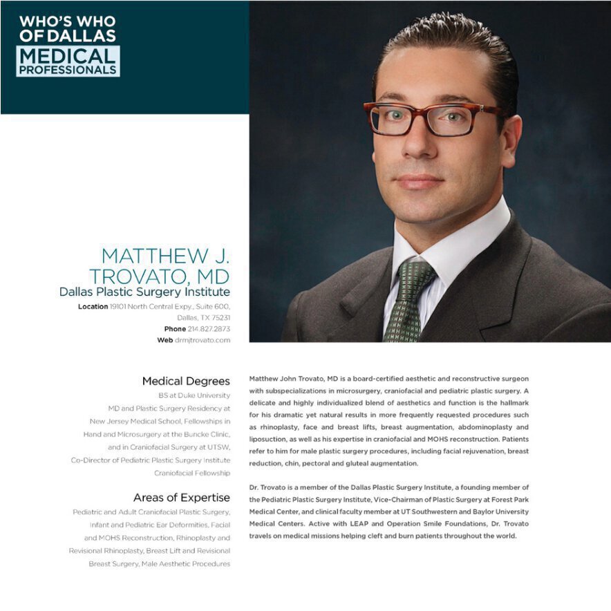 Modern Luxury: Who's Who of Dallas Medical Professionals: Dr. M.J. Trovato