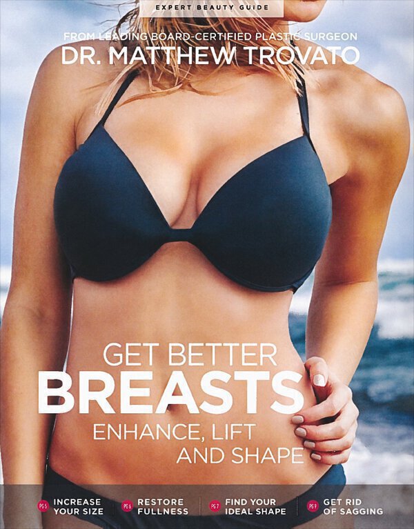 The cover of "Get better breasts" brochure by Matthew J. Trovato, M.D.