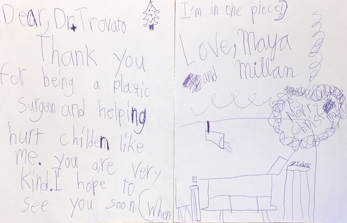 Patient's note and Chrismas card